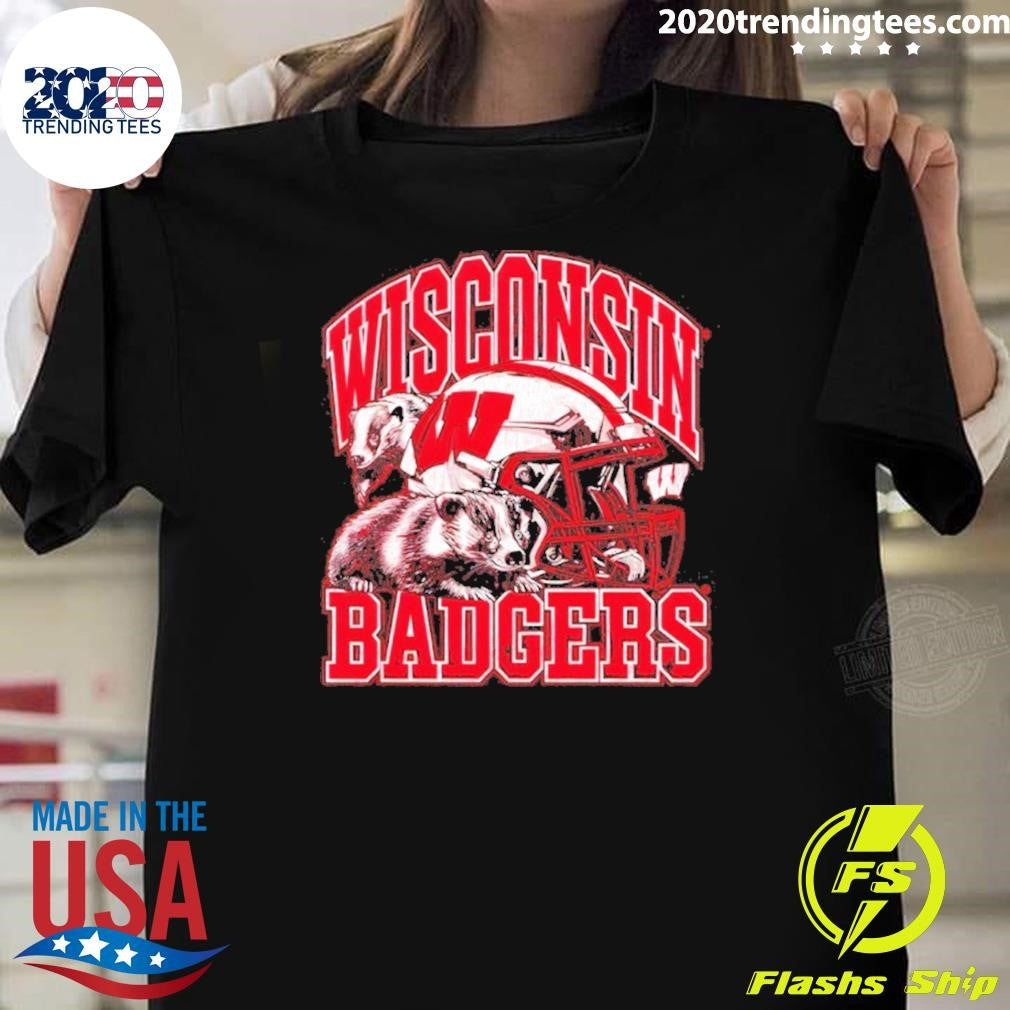 Ncaa Football Wisconsin Badgers Vintage Helmet Shirt Unisex T-shirt, Sweatshirt, Hoodie, Long Sleeve Tee - T-Shirt, Sweatshirt, Hoodie