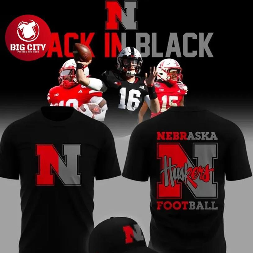 Nebraska Cornhuskers Back In Black Two Sided Shirt Unisex T-shirt, Sweatshirt, Hoodie, Long Sleeve Tee - T-Shirt, Sweatshirt, Hoodie