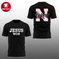 Nebraska Football Jesus Won 2025 Two Sided Shirt Unisex T-shirt, Sweatshirt, Hoodie, Long Sleeve Tee - T-Shirt, Sweatshirt, Hoodie