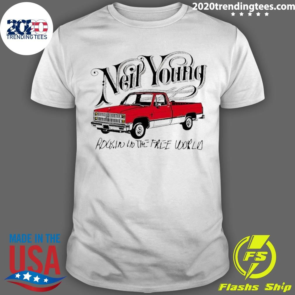 Neil Young Rockin In The Free World Shirt Unisex T-shirt, Sweatshirt, Hoodie, Long Sleeve Tee - T-Shirt, Sweatshirt, Hoodie
