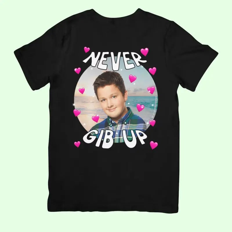 Never Gib Up Funny Cute Meme Gen Z Menswear Top T-Shirts, Hoodie, Sweatshirt - T-Shirt, Sweatshirt, Hoodie