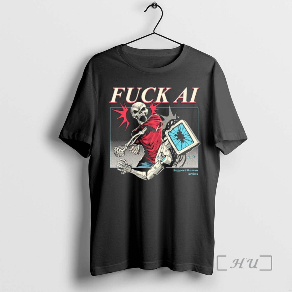 New Fuck Ai Yetee Skeleton Ai Robot T-Shirts, Hoodie, Sweatshirt - T-Shirt, Sweatshirt, Hoodie