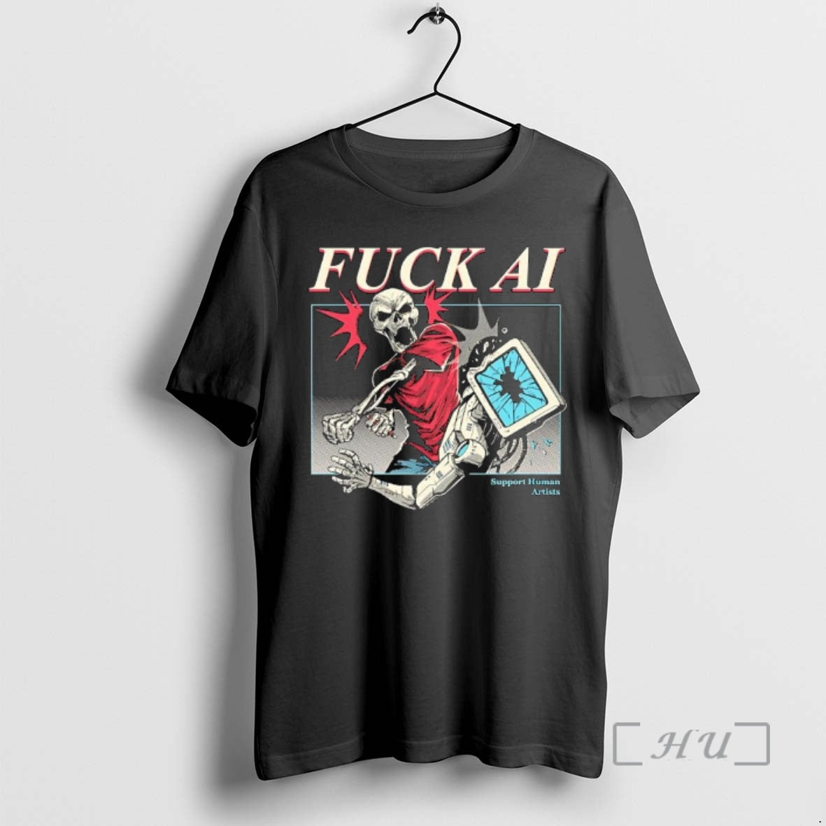 New Fuck Ai Yetee Skeleton Ai Robot T-Shirts, Hoodie, Sweatshirt - T-Shirt, Sweatshirt, Hoodie
