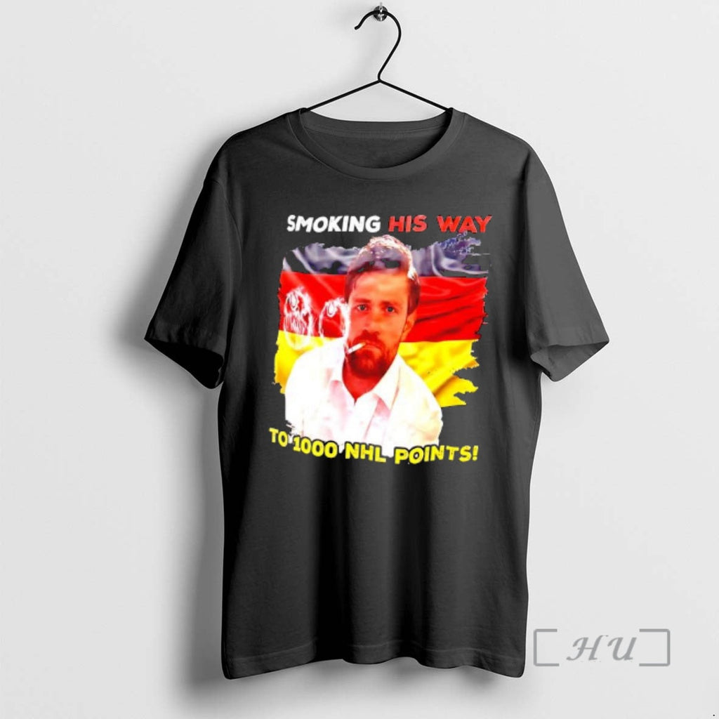 New Leon Draisaitl Smoking His Way 1000 Nhl Points T-Shirts, Hoodie, Sweatshirt - T-Shirt, Sweatshirt, Hoodie