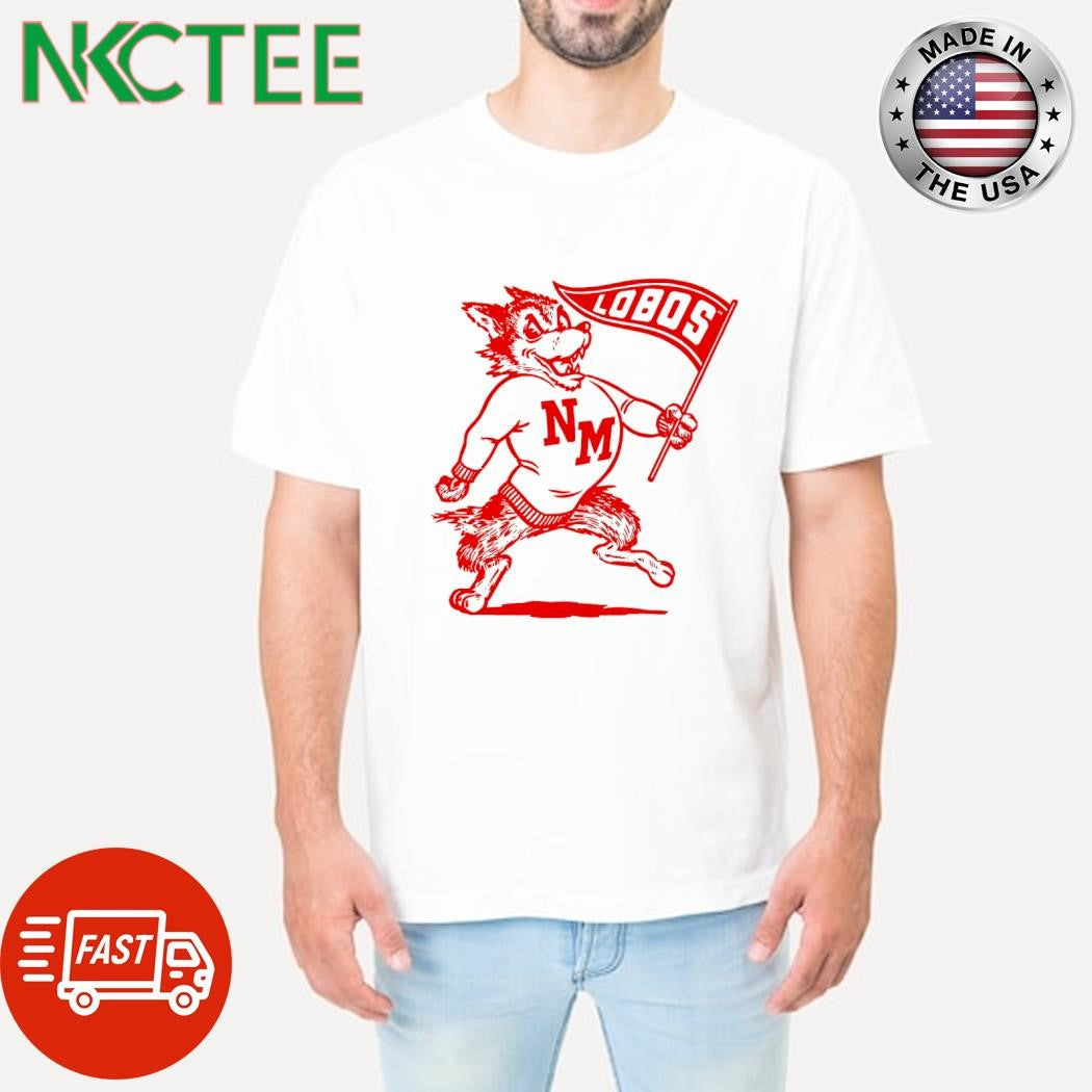 New Mexico Lobos Mascot triangle flag shirt Unisex T-shirt, Sweatshirt, Hoodie, Long Sleeve Tee - T-Shirt, Sweatshirt, Hoodie