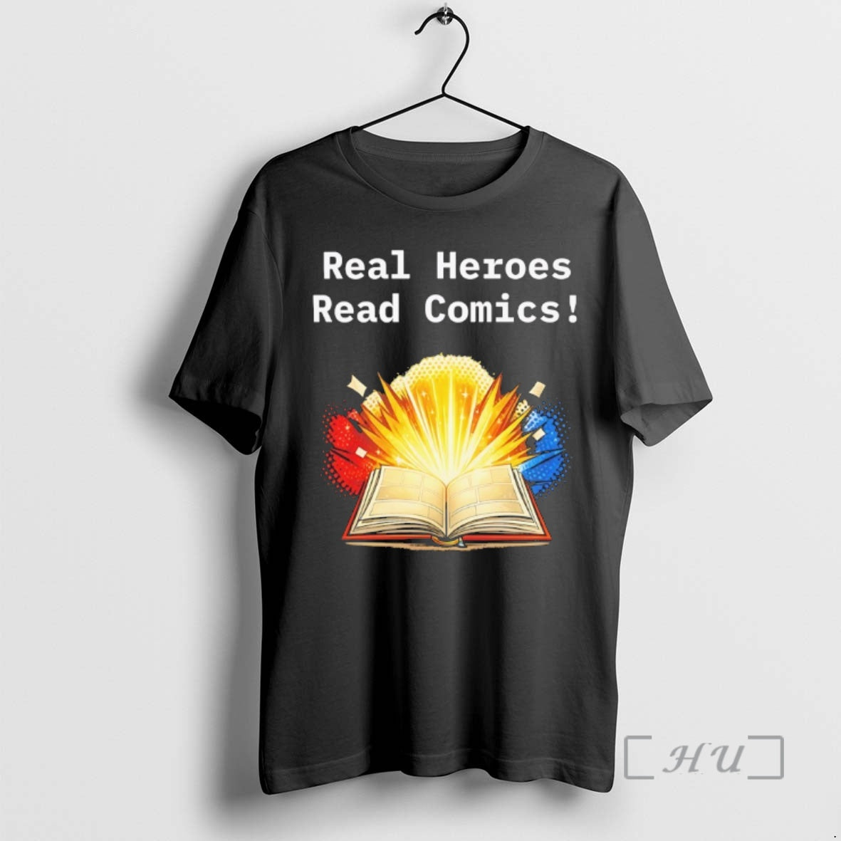 New Real Heroes Read Comics Exploding Book T-Shirts, Hoodie, Sweatshirt - T-Shirt, Sweatshirt, Hoodie