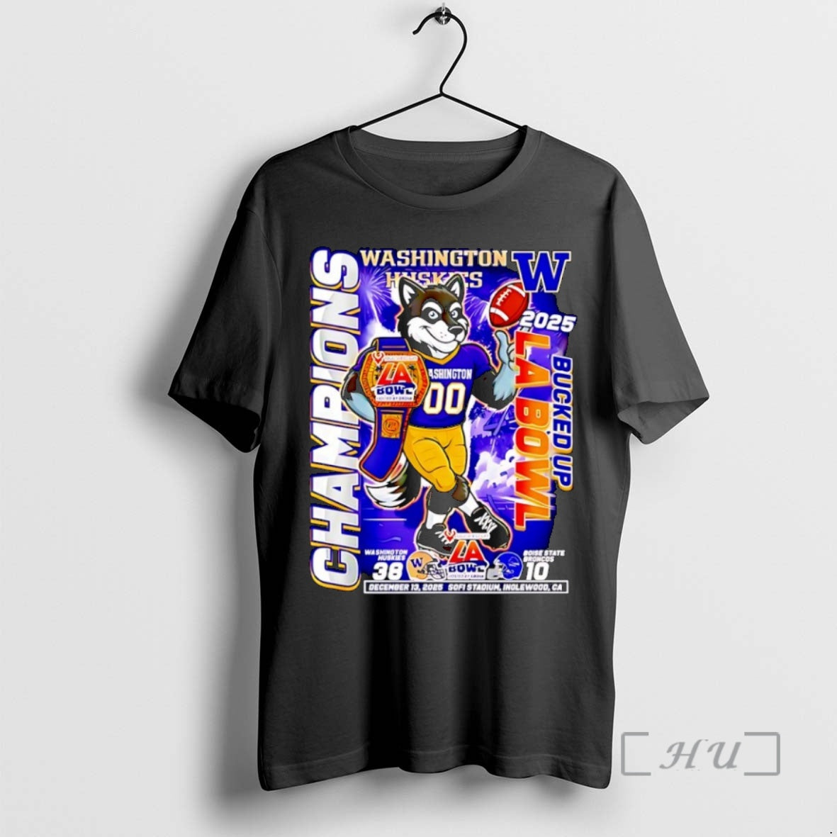 New Washington Huskies Bucked Up La Bowl Champions 2025 Mascot T-Shirts, Hoodie, Sweatshirt - T-Shirt, Sweatshirt, Hoodie