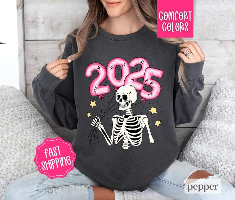 New Years Comfort Colors NYE 2025 Happy New Year T-Shirts, Hoodie, Sweatshirt - T-Shirt, Sweatshirt, Hoodie