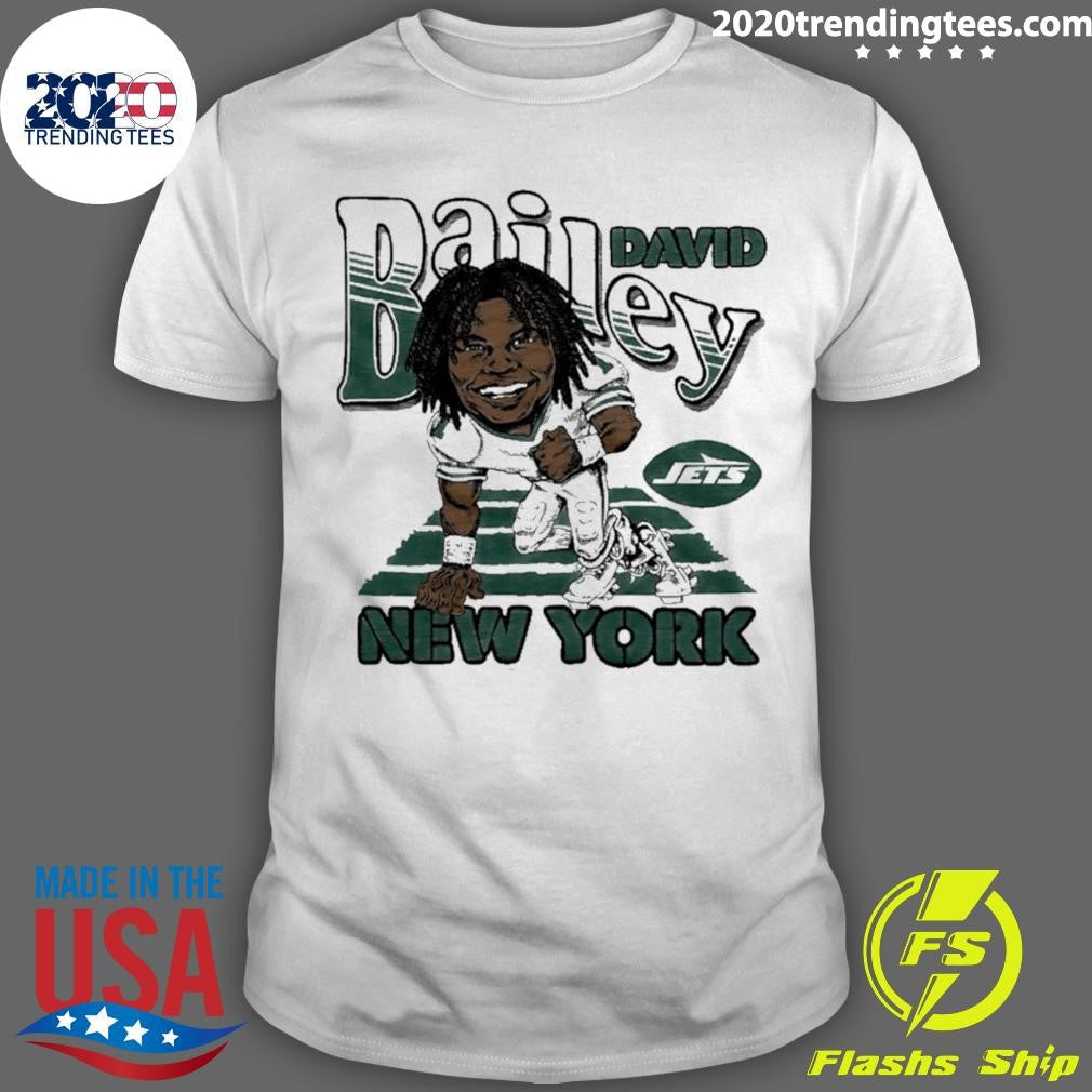 New York Jets David Bailey Player Caricature Shirt Unisex T-shirt, Sweatshirt, Hoodie, Long Sleeve Tee - T-Shirt, Sweatshirt, Hoodie