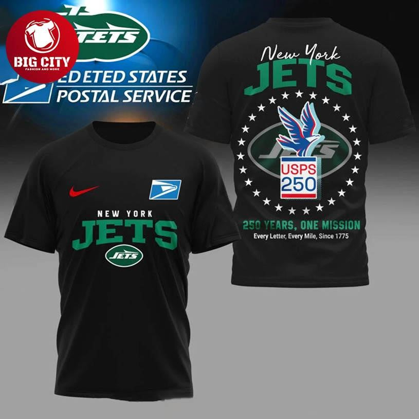 New York Jets United States Postal Service 250th Anniversary Two Sided Shirt Unisex T-shirt, Sweatshirt, Hoodie, Long Sleeve Tee - T-Shirt, Sweatshirt, Hoodie