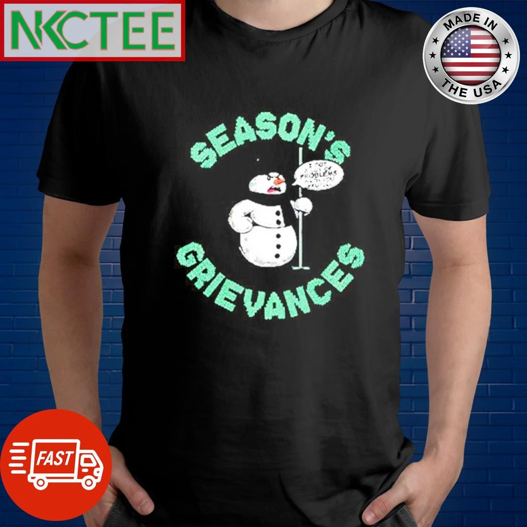New York Jets Woody Johnson Seasons Grievances Snowman shirt Unisex T-shirt, Sweatshirt, Hoodie, Long Sleeve Tee - T-Shirt, Sweatshirt, Hoodie