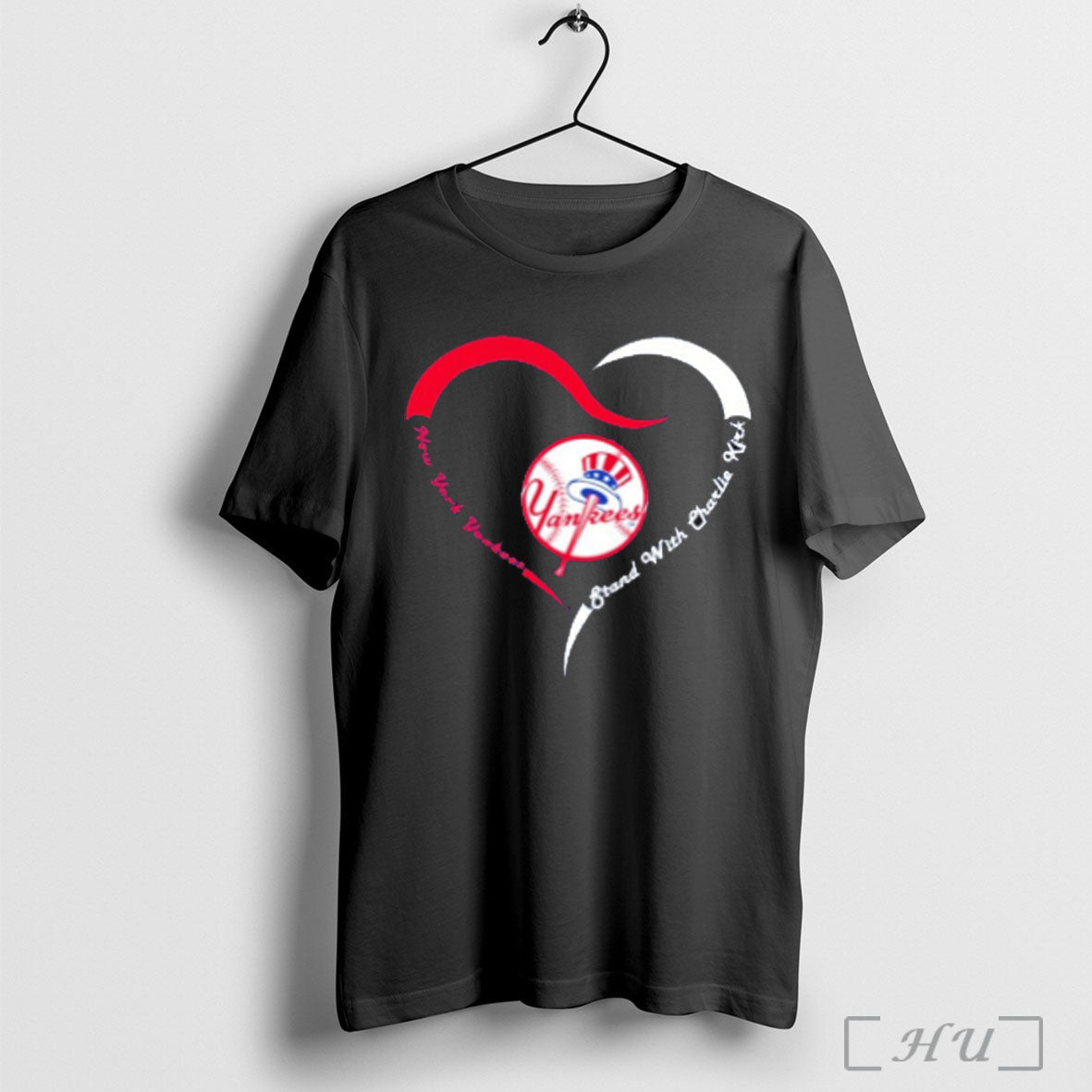 New York Yankees Stand With Charlie Kirk Heart T Shirt Unisex T-shirt, Sweatshirt, Hoodie, Long Sleeve Tee - T-Shirt, Sweatshirt, Hoodie