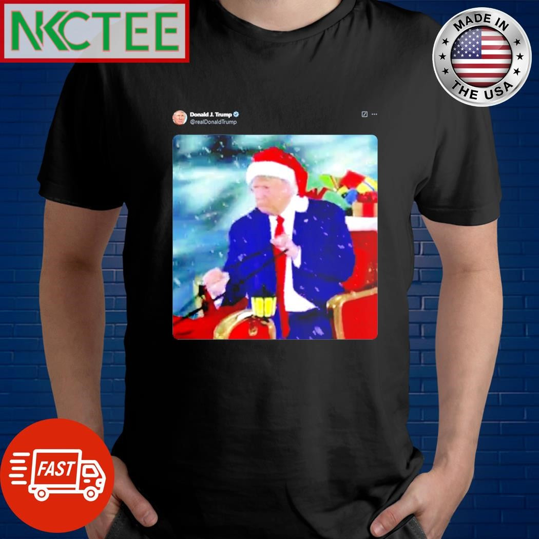 Nice Donald Trump wearing a Santa hat and driving a reindeer sleigh shirt Unisex T-shirt, Sweatshirt, Hoodie, Long Sleeve Tee - T-Shirt, Sweatshirt, Hoodie