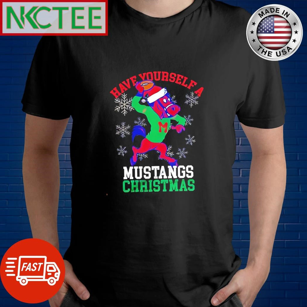 Nice Have Yourself A SMU Mustangs Christmas snow shirt Unisex T-shirt, Sweatshirt, Hoodie, Long Sleeve Tee - T-Shirt, Sweatshirt, Hoodie