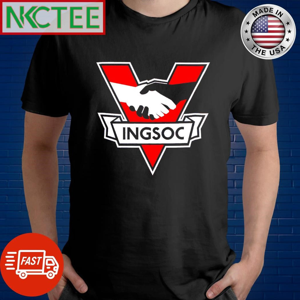 Nice Ingsoc hold hand V shirt Unisex T-shirt, Sweatshirt, Hoodie, Long Sleeve Tee - T-Shirt, Sweatshirt, Hoodie