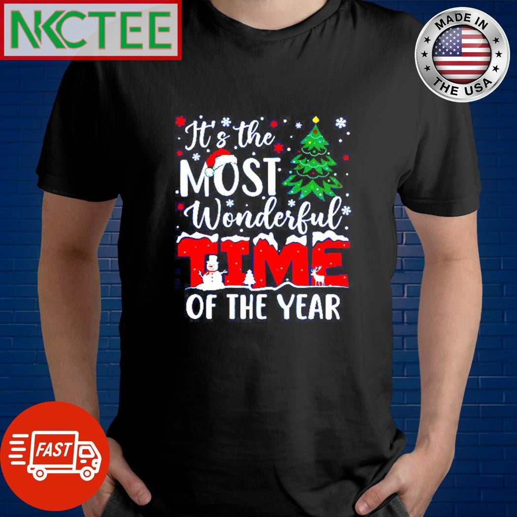 Nice It’s the most wonderful time of the year winter snowman pine tree Christmas shirt - T-Shirt, Sweatshirt, Hoodie