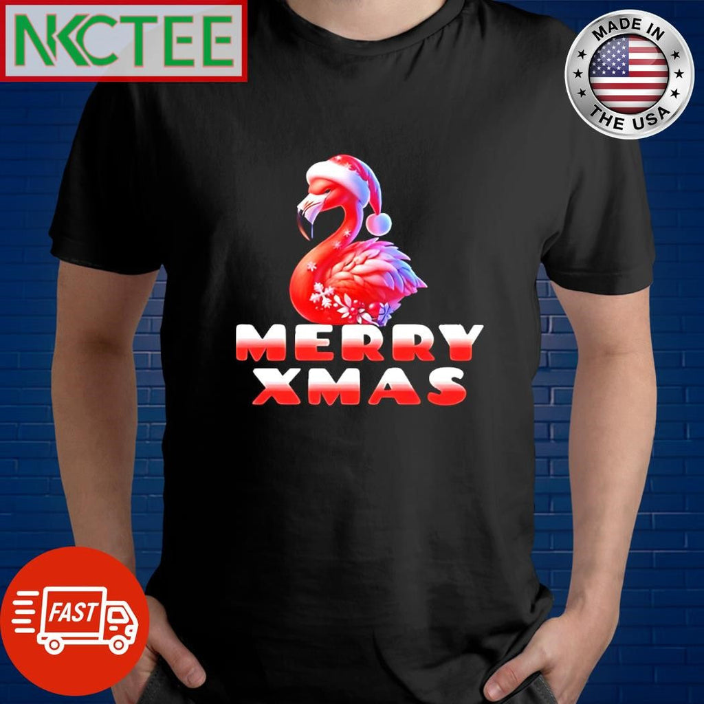 Nice Merry xmas flamingo Christmas shirt Unisex T-shirt, Sweatshirt, Hoodie, Long Sleeve Tee - T-Shirt, Sweatshirt, Hoodie