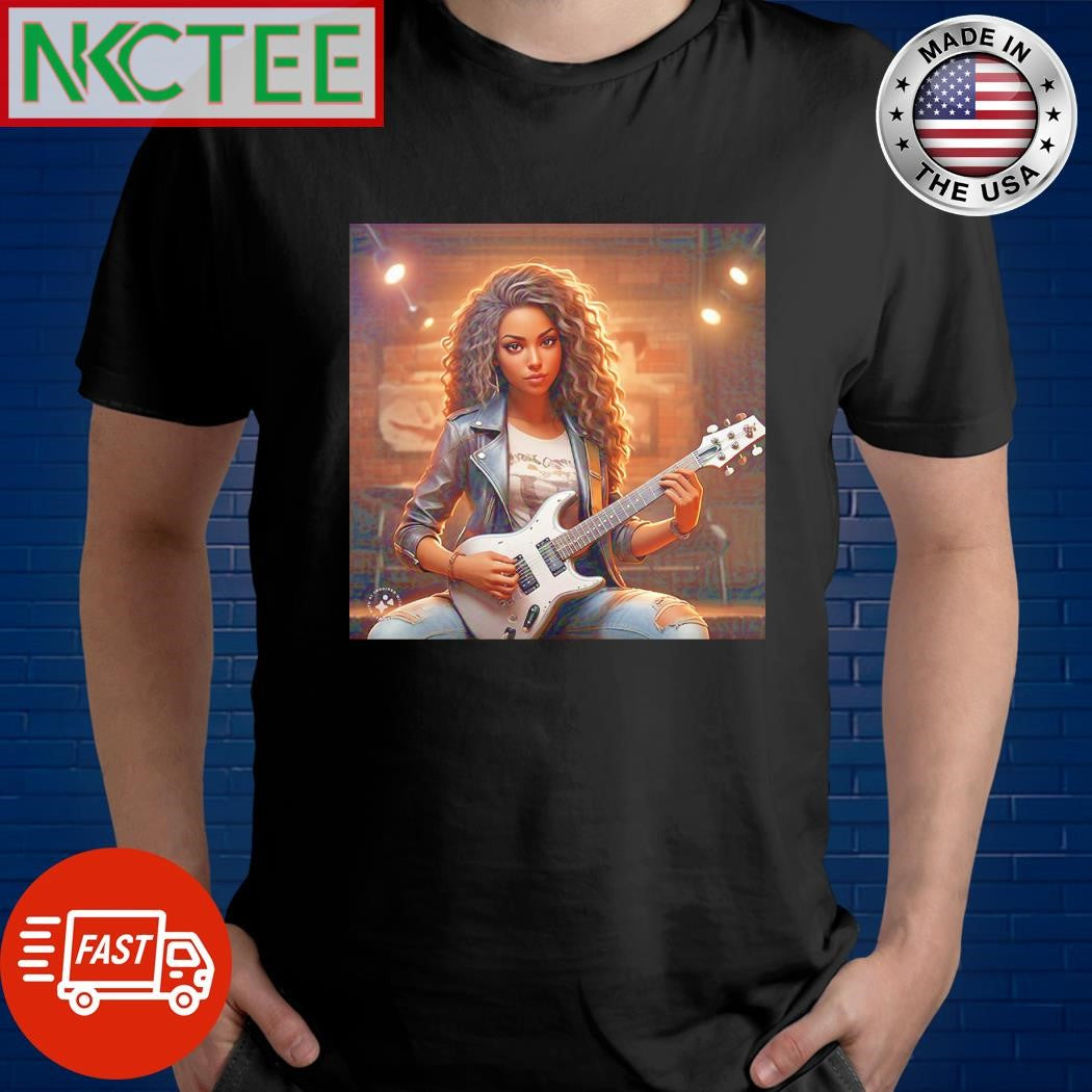 Nice Musician girl cartoon paint shirt Unisex T-shirt, Sweatshirt, Hoodie, Long Sleeve Tee - T-Shirt, Sweatshirt, Hoodie