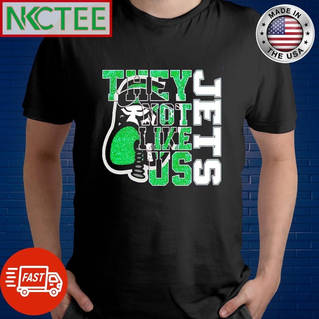 Nice New York Jets head they not like us shirt Unisex T-shirt, Sweatshirt, Hoodie, Long Sleeve Tee - T-Shirt, Sweatshirt, Hoodie