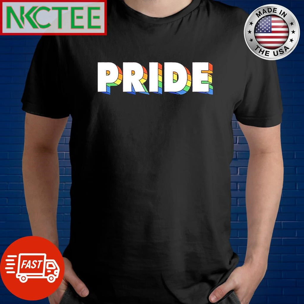 Nice Pride shadow rainbow text shirt Unisex T-shirt, Sweatshirt, Hoodie, Long Sleeve Tee - T-Shirt, Sweatshirt, Hoodie