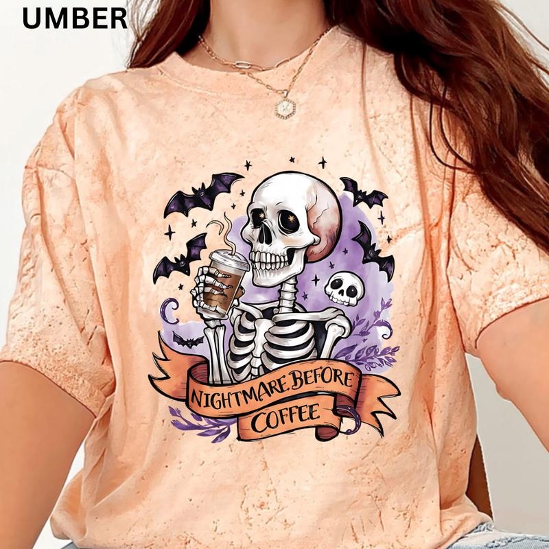 Nightmare Before Coffee Shirt Fall Coffee Shirt Pumpkin Spice Coffee Shirt Comfort Colors Halloween Shirt Casual Shirt Halloween Halloween Casual Cotton Halloweenstyle{N002}2 T-Shirts, Hoodie, Sweatshirt - T-Shirt, Sweatshirt, Hoodie