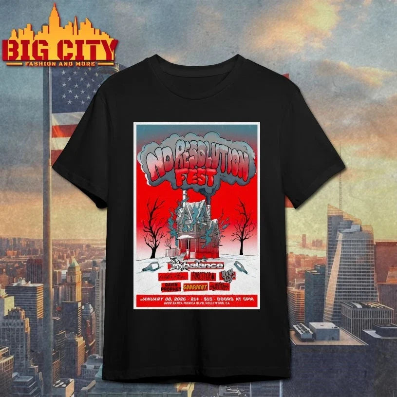 No Resolution Fest Jan 8 2026 In Los Angeles CA Poster shirt Unisex T-shirt, Sweatshirt, Hoodie, Long Sleeve Tee - T-Shirt, Sweatshirt, Hoodie