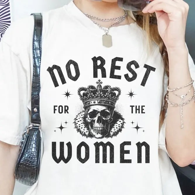 No Rest Rocker Death Metal Feminist Retro Vintage Skull Shirt T-Shirts, Hoodie, Sweatshirt - T-Shirt, Sweatshirt, Hoodie