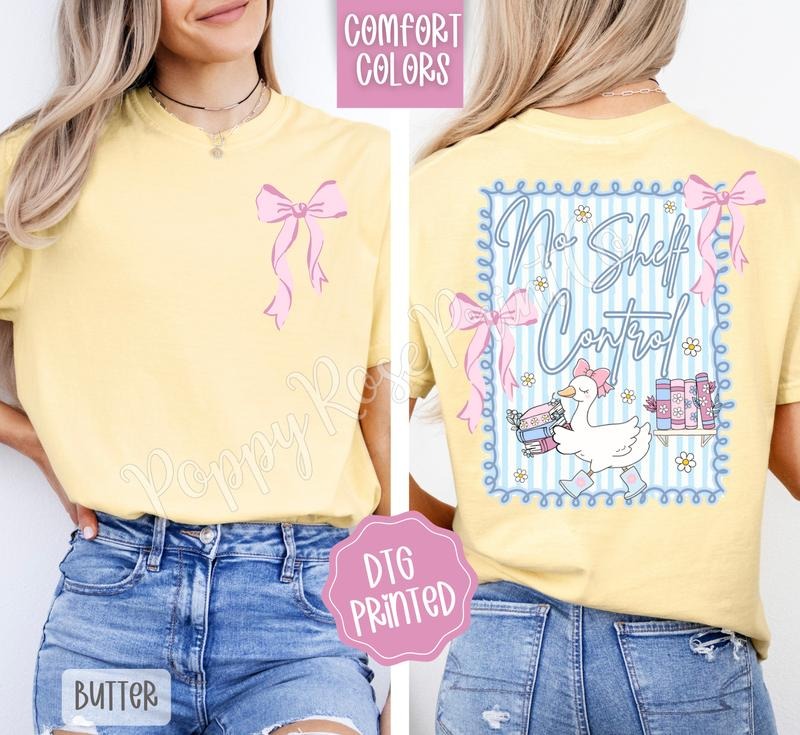 No Shelf Control Shirt Comfort Colors Coquette Bow T-Shirts, Hoodie, Sweatshirt - T-Shirt, Sweatshirt, Hoodie