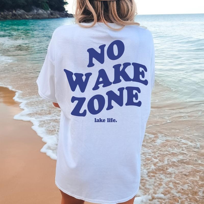 No Wake Zone Shirt Lake Shirt Comfort Colors Summer Shirt Lake Cotton Casual Summer Shirt Fabric Top T-Shirts, Hoodie, Sweatshirt - T-Shirt, Sweatshirt, Hoodie