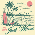 No Wifi Just Waves Unisex T-shirt, Sweatshirt, Hoodie, Long Sleeve Tee - T-Shirt, Sweatshirt, Hoodie