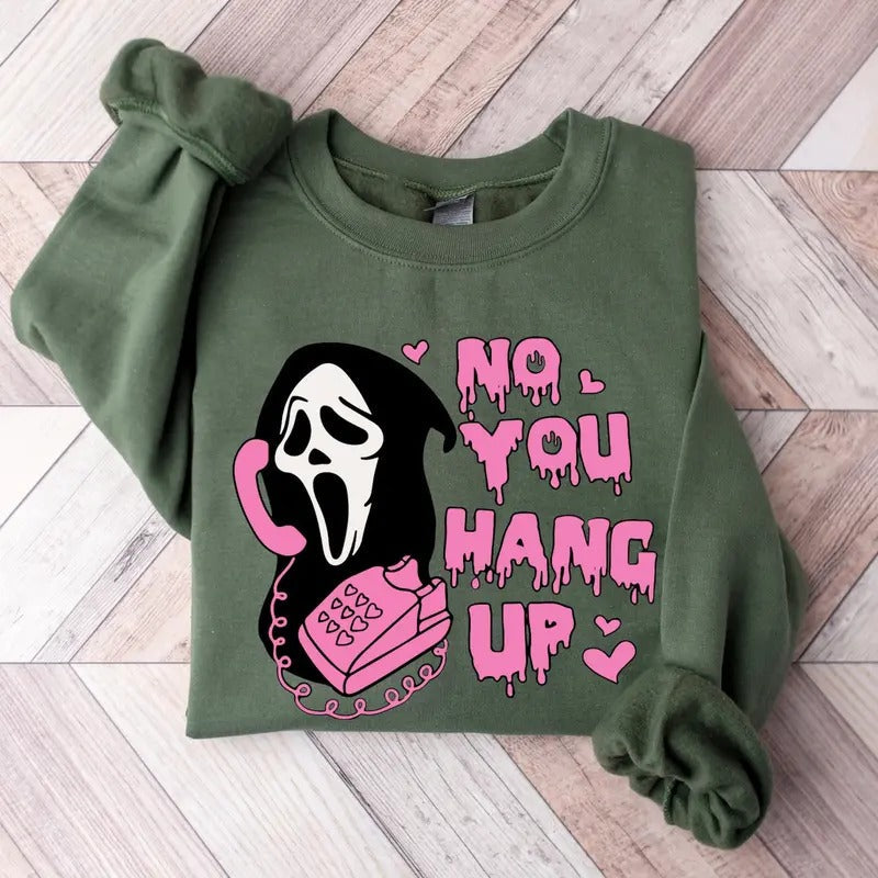 No You Hang Up Funny Ghostface Dating Halloween No You Hang Up Cotton Classic Menswear T-Shirts, Hoodie, Sweatshirt - T-Shirt, Sweatshirt, Hoodie