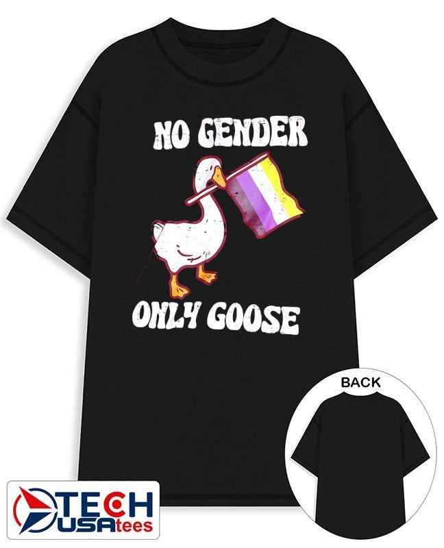 No gender only goose non-binary pride flag shirt Unisex T-shirt, Sweatshirt, Hoodie, Long Sleeve Tee - T-Shirt, Sweatshirt, Hoodie