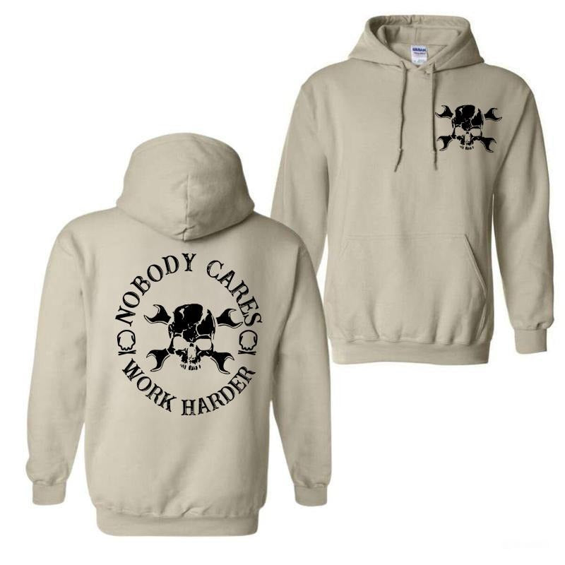 Nobody Cares Work Harder Skull & Letter Print Drop T-Shirts, Hoodie, Sweatshirt - T-Shirt, Sweatshirt, Hoodie