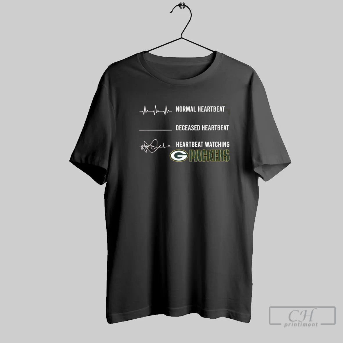 Normal Heartbeat Deceased Heartbeat Heartbeat Watching Packers T Shirt Unisex T-shirt, Sweatshirt, Hoodie, Long Sleeve Tee - T-Shirt, Sweatshirt, Hoodie