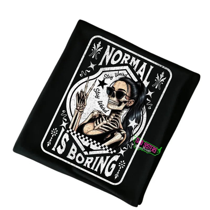 Normal Is Boring Stay Wierd Grunge Casual Streetwear Cotton Fit Skulls Vintage T-Shirts, Hoodie, Sweatshirt - T-Shirt, Sweatshirt, Hoodie