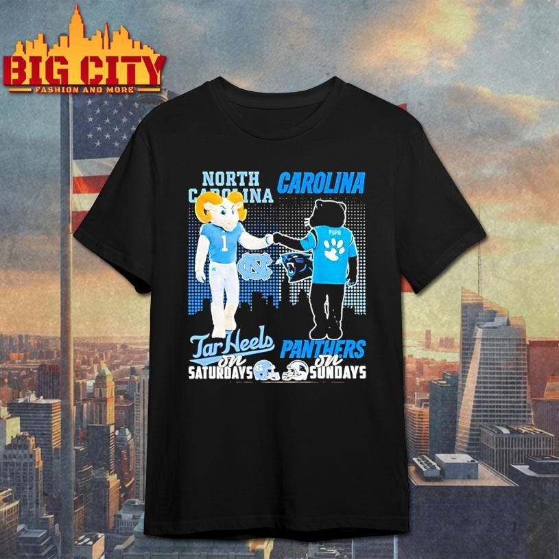 North Carolina Tar Heels On Saturdays X Carolina Panthers On Sundays Mascot Shirt Unisex T-shirt, Sweatshirt, Hoodie, Long Sleeve Tee - T-Shirt, Sweatshirt, Hoodie