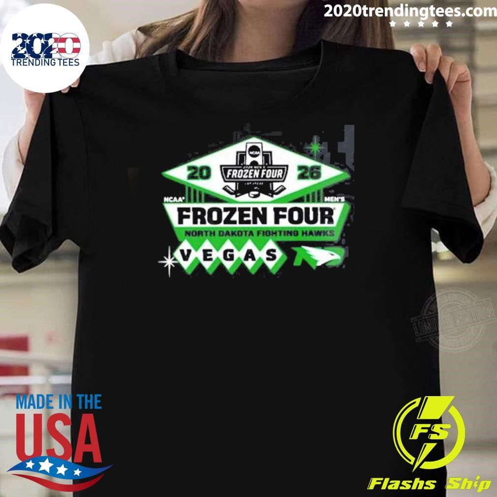 North Dakota Fighting Hawks Mens Hockey 2026 NCAA Frozen Four Vegas Logo Shirt Unisex T-shirt, Sweatshirt, Hoodie, Long Sleeve Tee - T-Shirt, Sweatshirt, Hoodie
