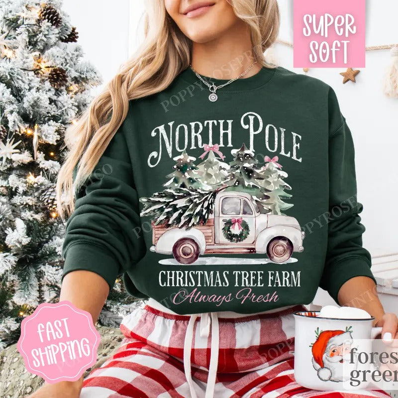 North Pole Tree Farm T-Shirts, Hoodie, Sweatshirt - T-Shirt, Sweatshirt, Hoodie