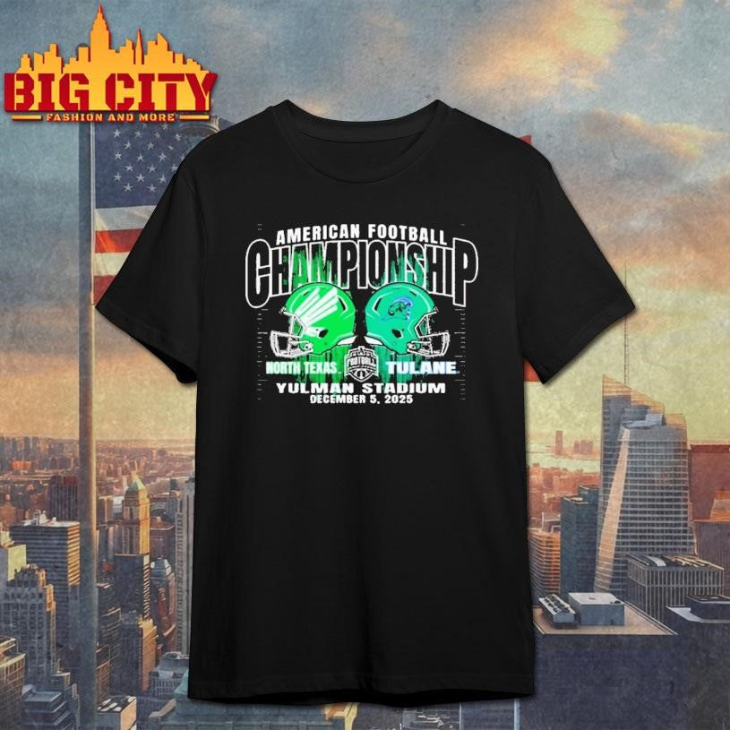 North Texas Mean Green Vs Tulane Green Wave American Football Championship Yulman Stadium December 5 2025 Helmets Shirt - T-Shirt, Sweatshirt, Hoodie
