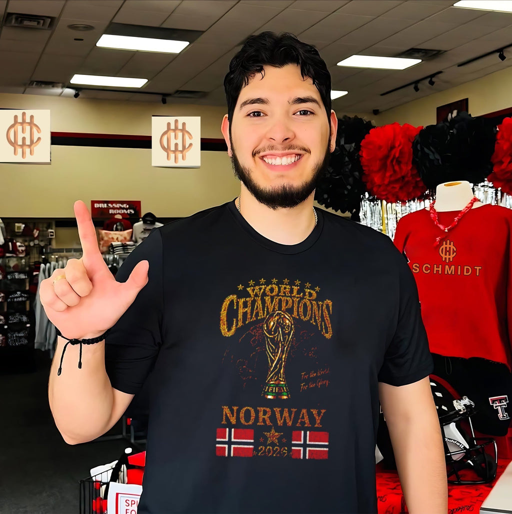 Norway 2026 World Champions For The World For The Glory shirt Unisex T-shirt, Sweatshirt, Hoodie, Long Sleeve Tee - T-Shirt, Sweatshirt, Hoodie