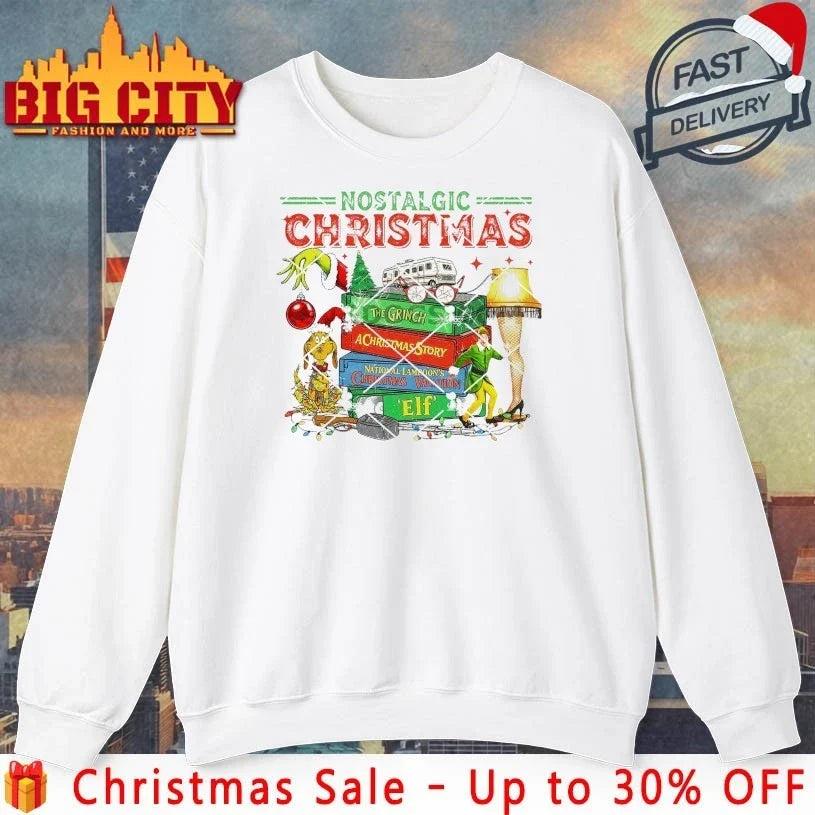 Nostalgic Christmas The Grinch Elf Christmas Story Vacation shirt Unisex T-shirt, Sweatshirt, Hoodie, Long Sleeve Tee - T-Shirt, Sweatshirt, Hoodie
