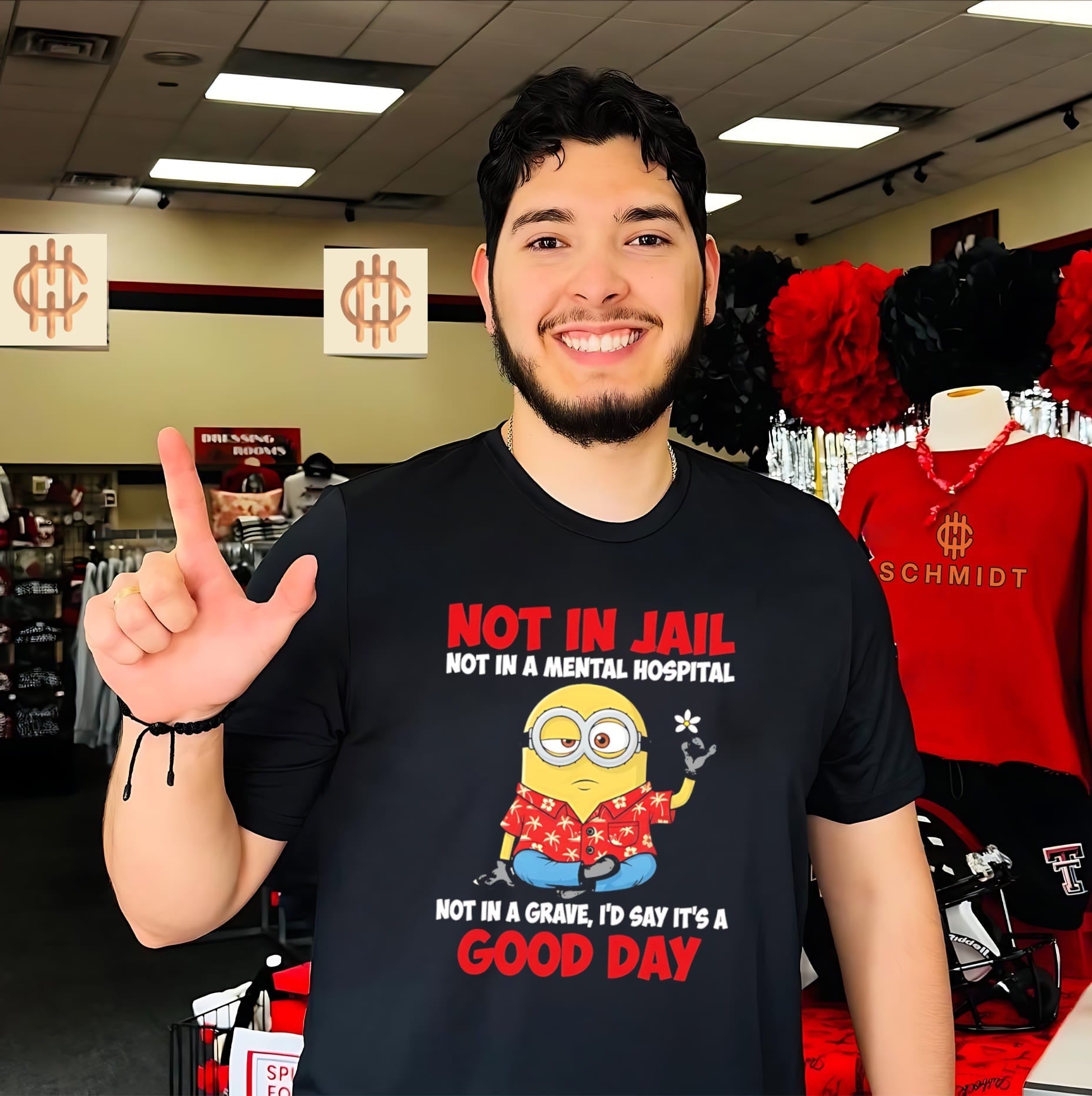 Not in jail not in a mental hospital not a grave Id say its a good day Minion shirt Unisex T-shirt, Sweatshirt, Hoodie, Long Sleeve Tee - T-Shirt, Sweatshirt, Hoodie