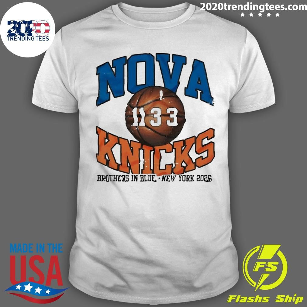 Nova Knicks Villanova Nba Playoffs 2026 Brothers In Blue Shirt Unisex T-shirt, Sweatshirt, Hoodie, Long Sleeve Tee - T-Shirt, Sweatshirt, Hoodie