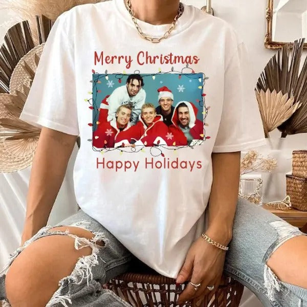 Nsync Shirt Merry Happy Holidays Shirt T-Shirts, Hoodie, Sweatshirt - T-Shirt, Sweatshirt, Hoodie