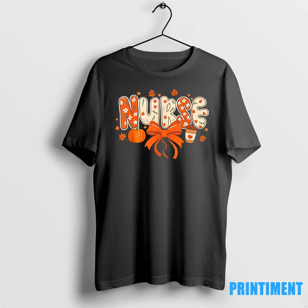 Nurse Fall Autumn Pumpkin Spice Coffee Thanksgiving Tshirts Sweater Unisex T-shirt, Sweatshirt, Hoodie, Long Sleeve Tee - T-Shirt, Sweatshirt, Hoodie