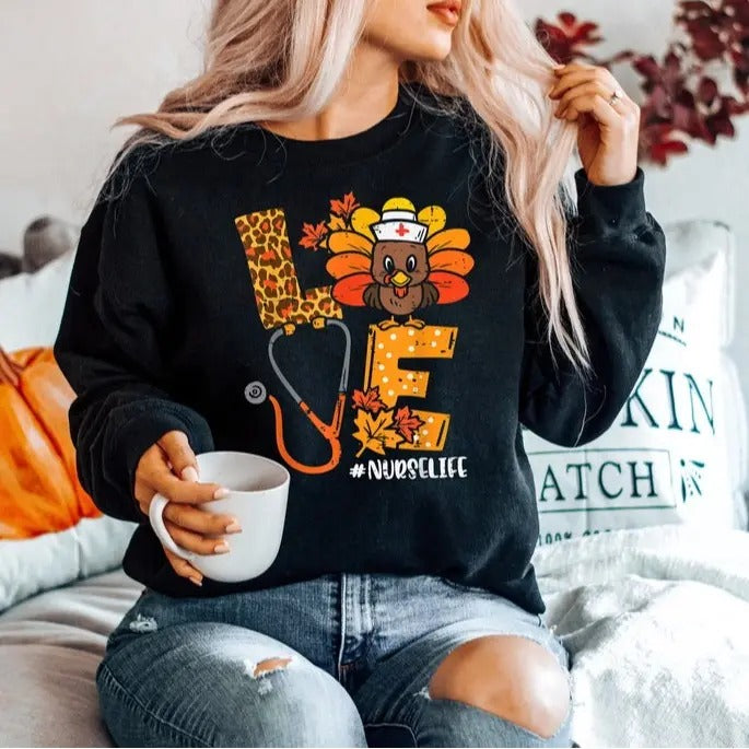 Nurse Leopard Turkey Shirt Nurse Thanksgiving Nurse Shirt Nurse Shirt Thankful Nurse Shirt Nurse Funny Nurse Shirt Him Her T-Shirts, Hoodie, Sweatshirt - T-Shirt, Sweatshirt, Hoodie