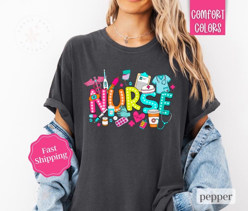 Nurse Shirt Comfort Colors RN Shirt Nurse Appreciation T-Shirts, Hoodie, Sweatshirt - T-Shirt, Sweatshirt, Hoodie