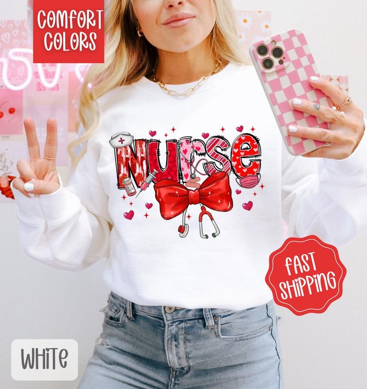 Nurse Valentine Comfort Colors Cute Nurse RN T-Shirts, Hoodie, Sweatshirt - T-Shirt, Sweatshirt, Hoodie