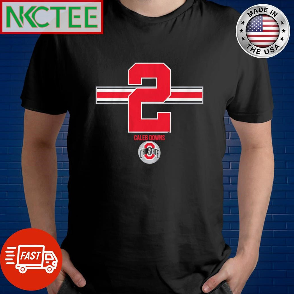 OSU Football Caleb Downs 2 Stripe Ohio State shirt Unisex T-shirt, Sweatshirt, Hoodie, Long Sleeve Tee - T-Shirt, Sweatshirt, Hoodie