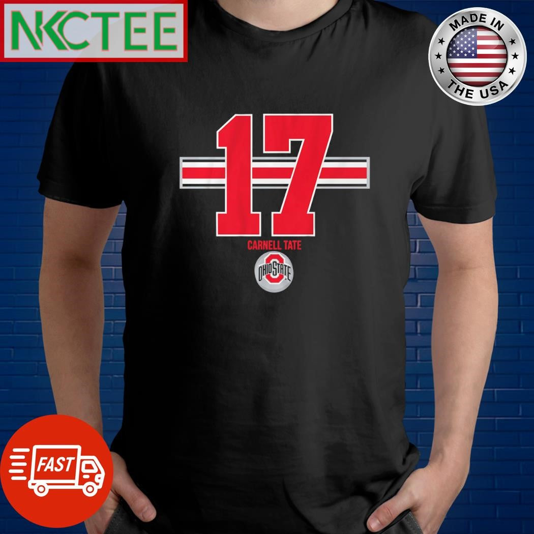 OSU Football Carnell Tate 17 Stripe Ohio State shirt Unisex T-shirt, Sweatshirt, Hoodie, Long Sleeve Tee - T-Shirt, Sweatshirt, Hoodie